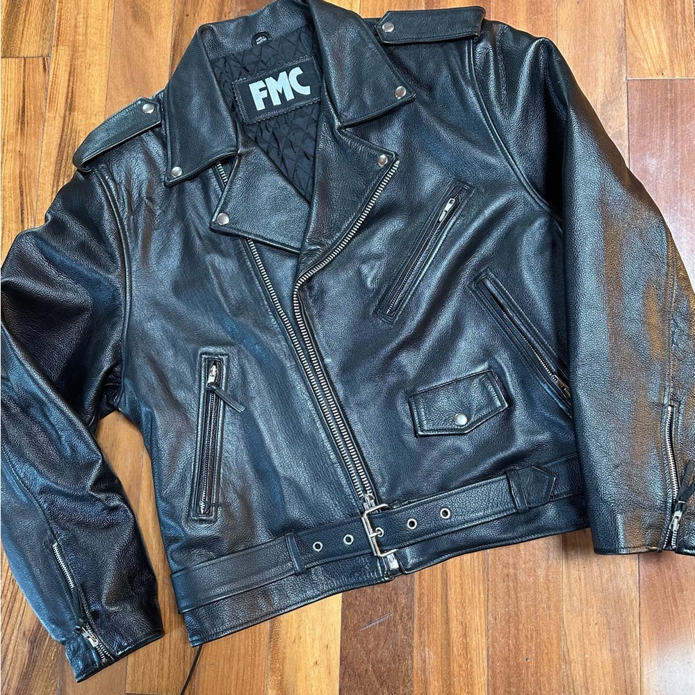 Portland Leather Black Motorcycle jacket.